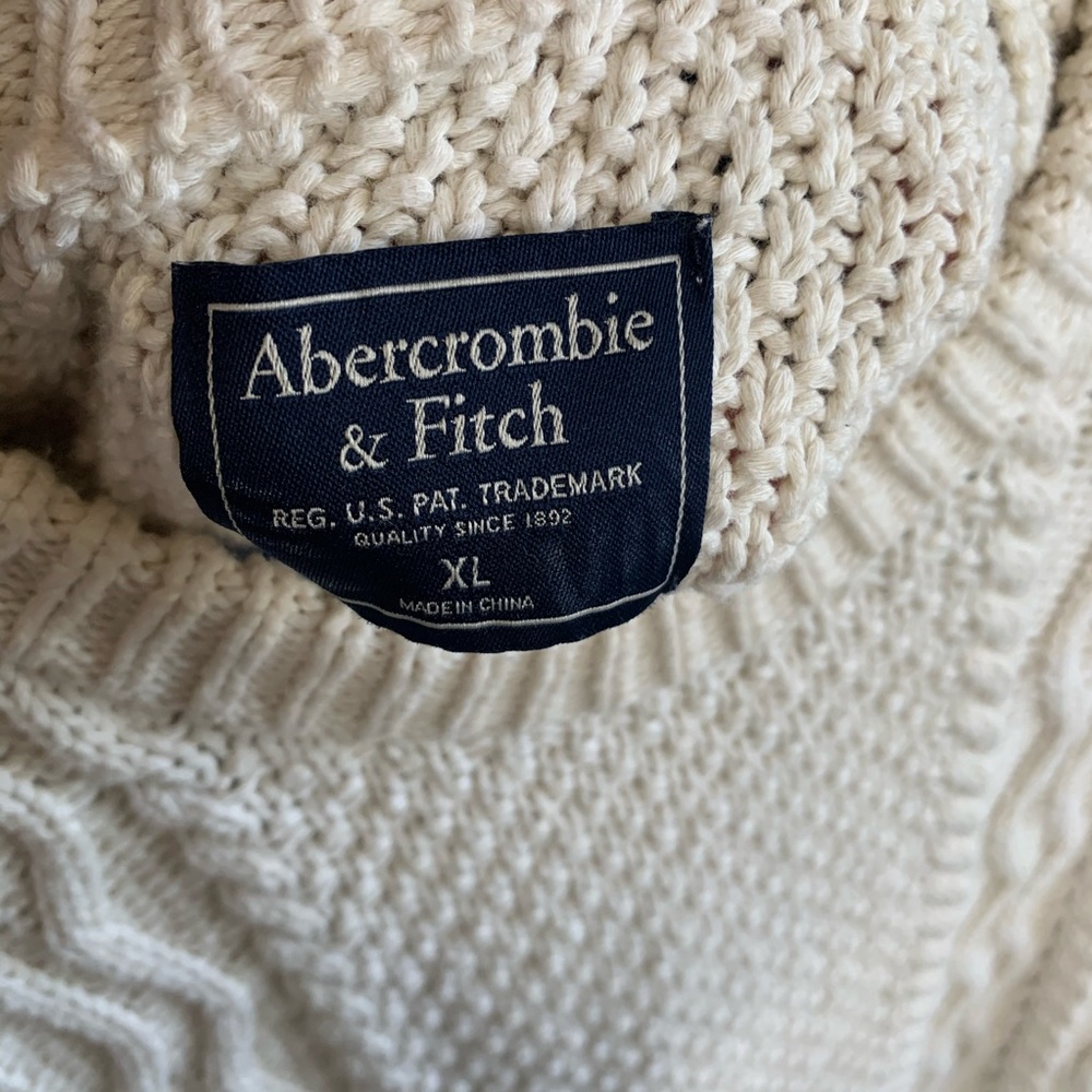 ABERCROMBIE & FITCH Cable Knit Sweater Chunky XL - Picture 4 of 4
